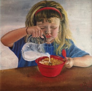 girl-pouring-milk, biljana-reynolds, oil painting, artist, realism