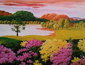 autumn-on-the-lake, biljana-reynolds, oil painting, artist, realism